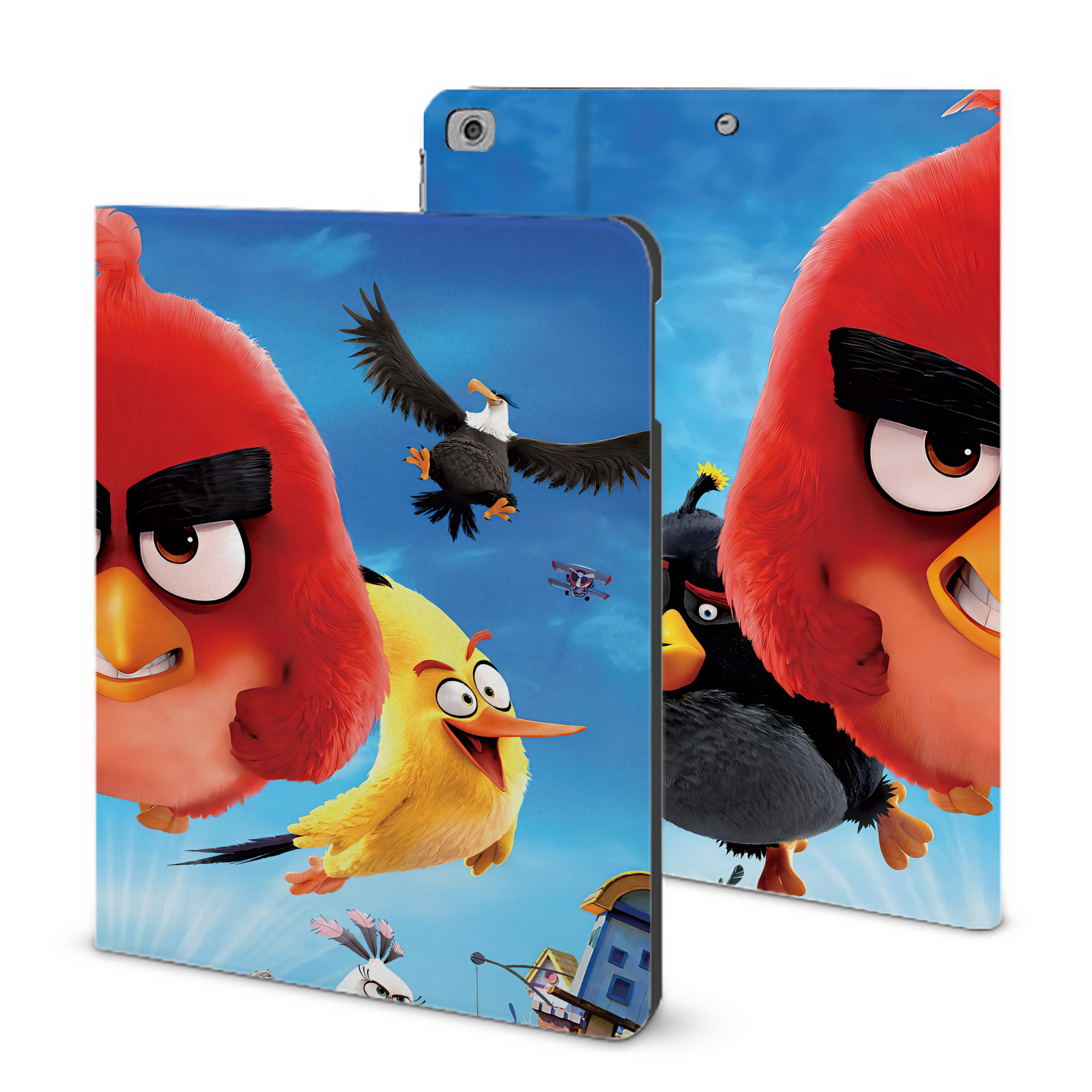 （画像用） Angry Birds アングリーバード IPad ケース ブック型 PUレザー TPU 耐衝撃 軽量 薄型 ペン収納なし 全面保護 IPad 各モデル対応